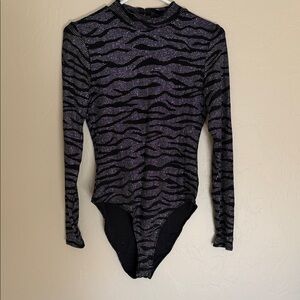 Divided Black and Silver Patterned Top